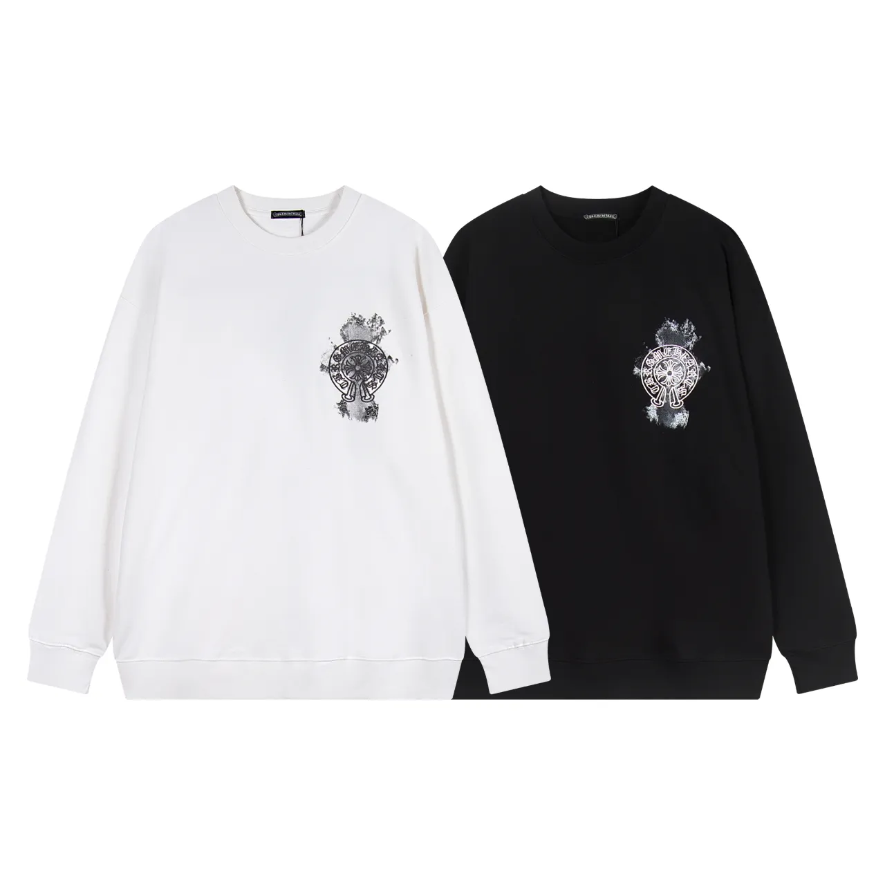 P250 Chrome Hearts Chrome Hearts Cloud Smoke Print Embroidered Sweatshirt Size: S M L XL Color: Black, White